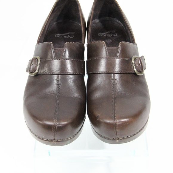 Dansko Brown Leather Clogs Women Shoe Chunky Heel Platform EU 41 - Picture 4 of 10